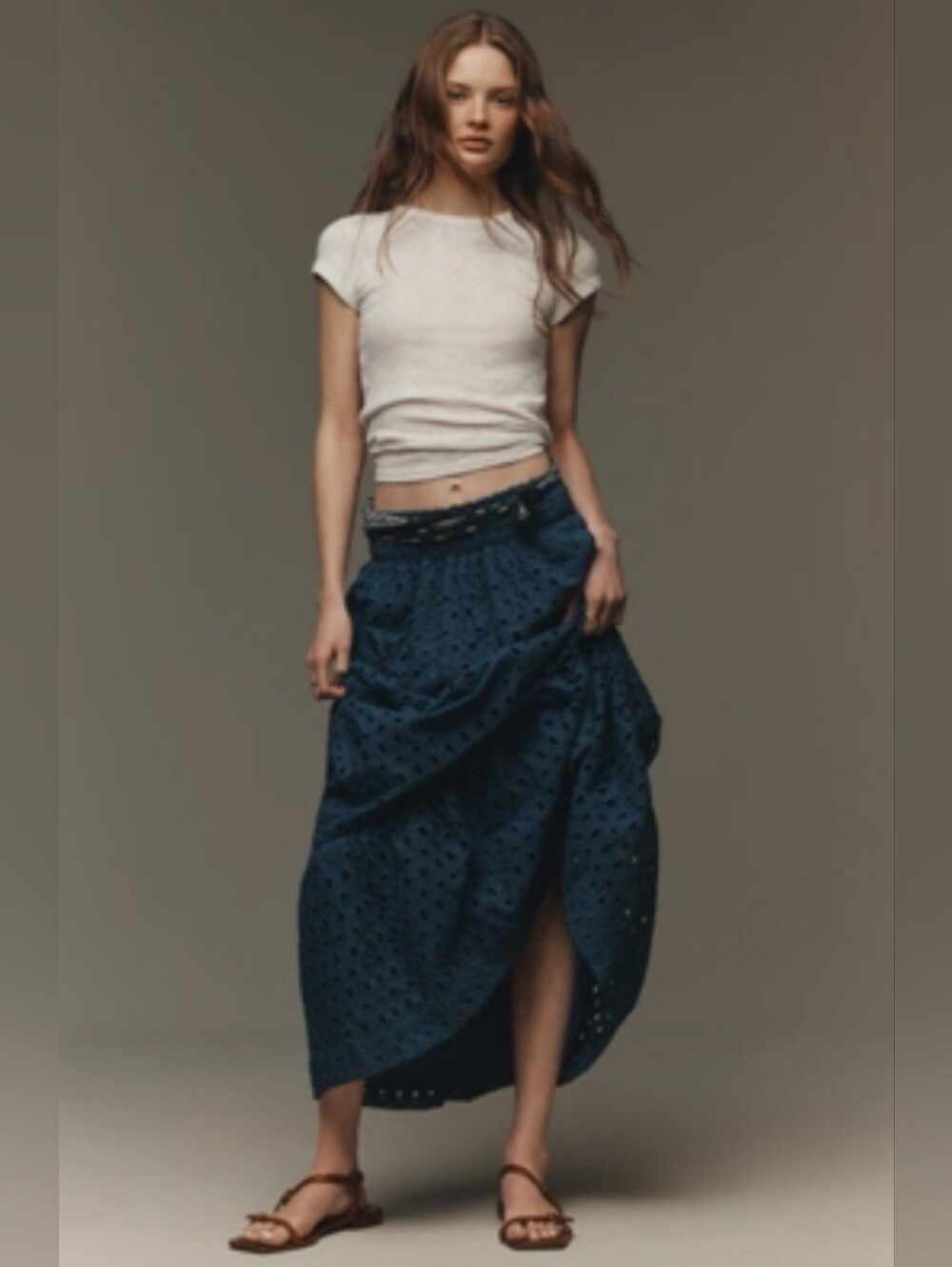 NWT Anthropologie Somerset Eyelet Maxi Skirt 🌸 Size XL